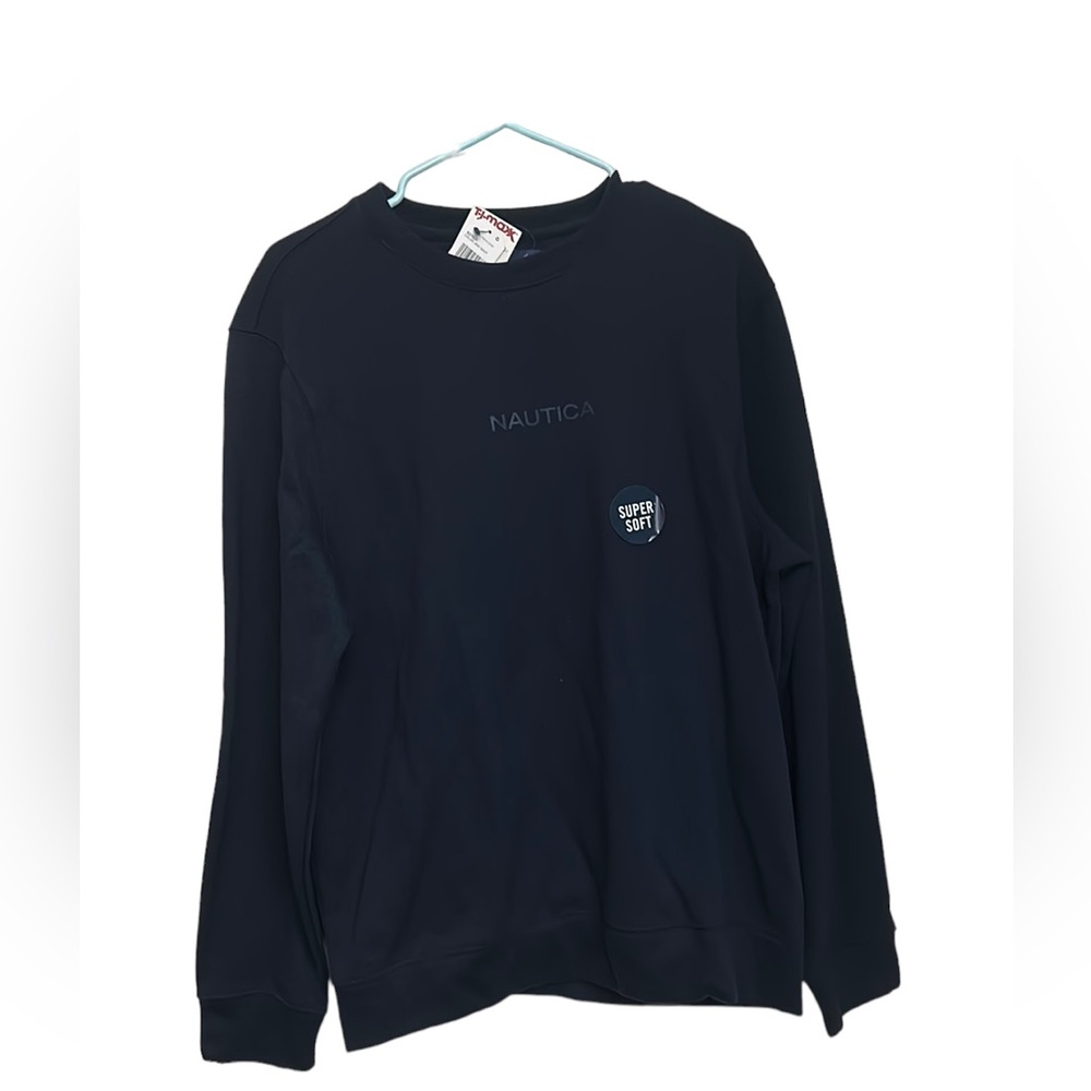 Nautica sweatshirt soft navy cotton/polyester warm male size L